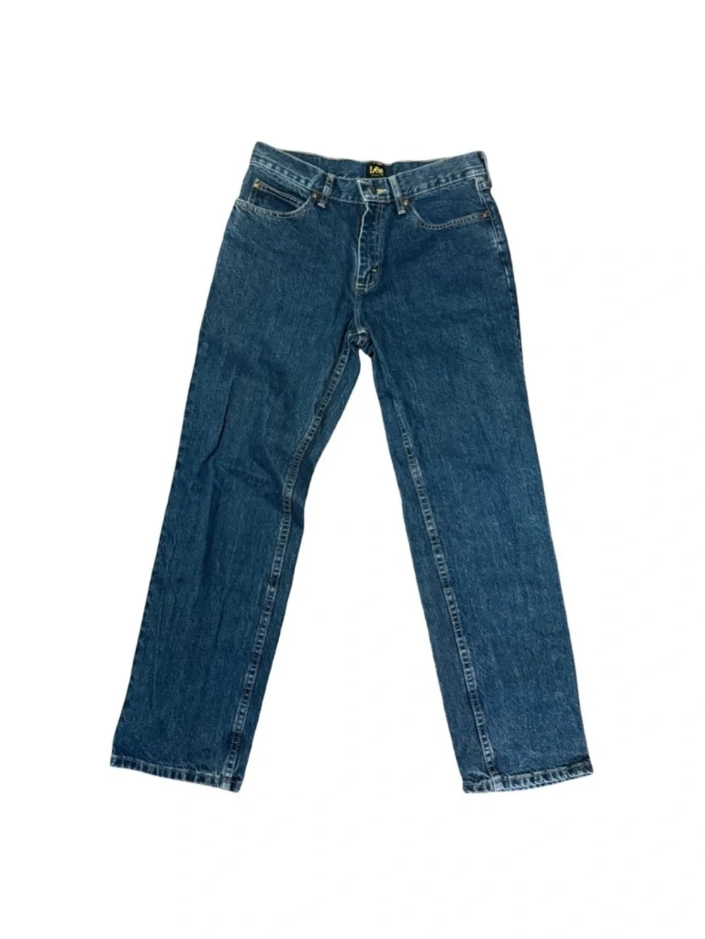 Lee Relaxed Fit Jeans 38x34 Mens Straight Leg Blue Denim Classic